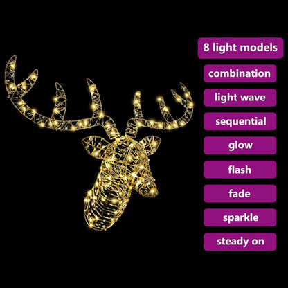 Reindeer Pull Sleigh Warm white 68 x 36.5 x62.5 cm PET