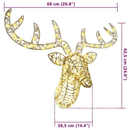 Reindeer Pull Sleigh Warm white 68 x 36.5 x62.5 cm PET