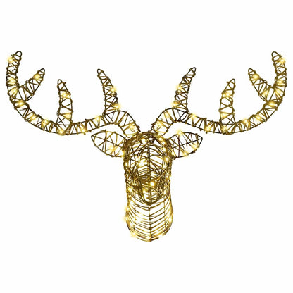 Reindeer Pull Sleigh Warm white 68 x 36.5 x 62.5 cm Rattan