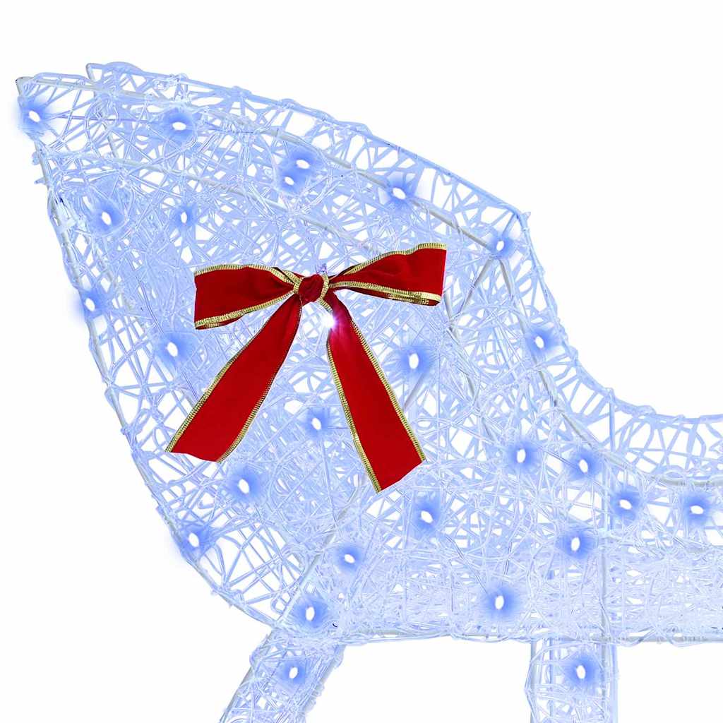 Reindeer Pull Sleigh Blue 70 x 24 x 128 cm Acrylic 200 LEDs