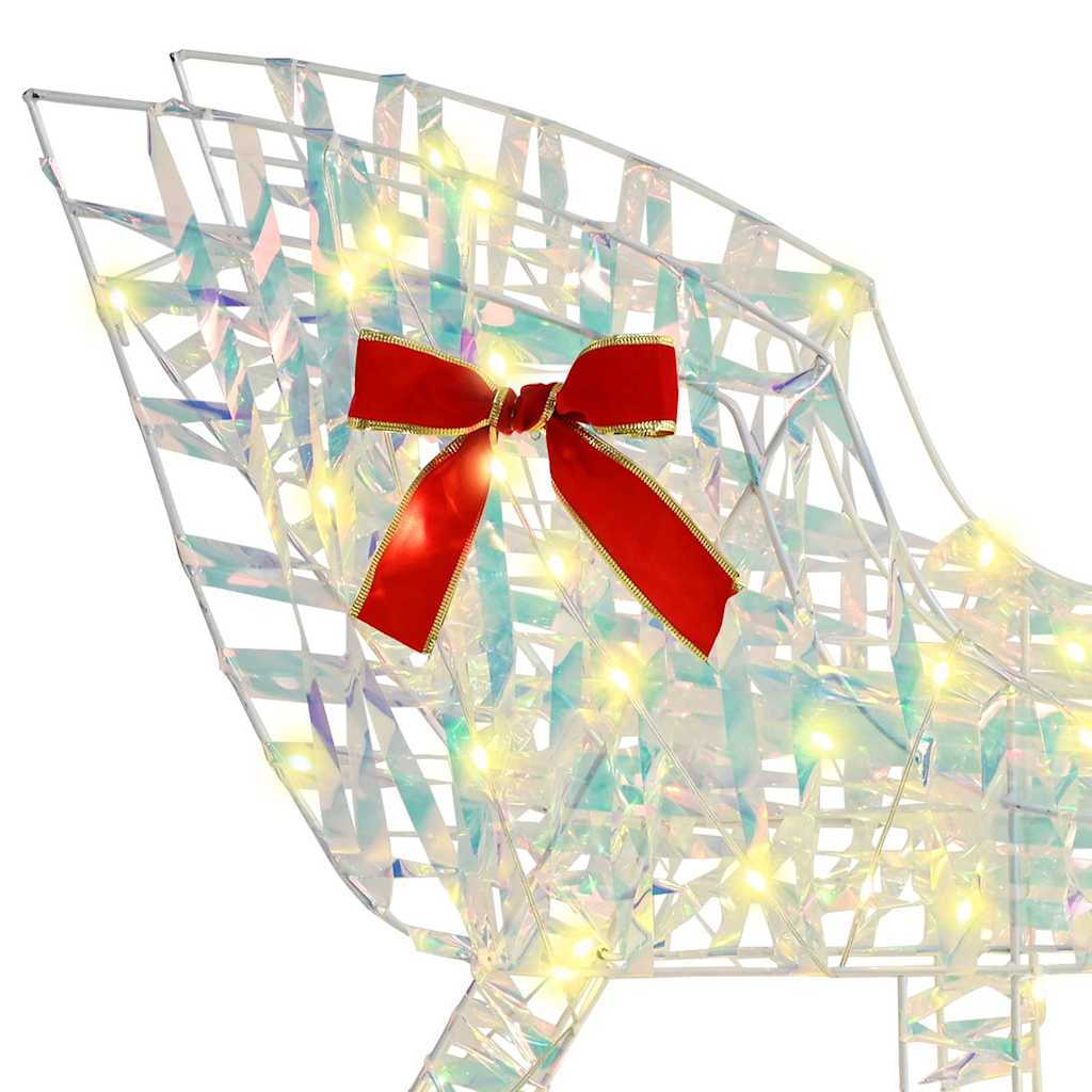 Reindeer Pull Sleigh Warm white 70 x 26 x 129 cm PET