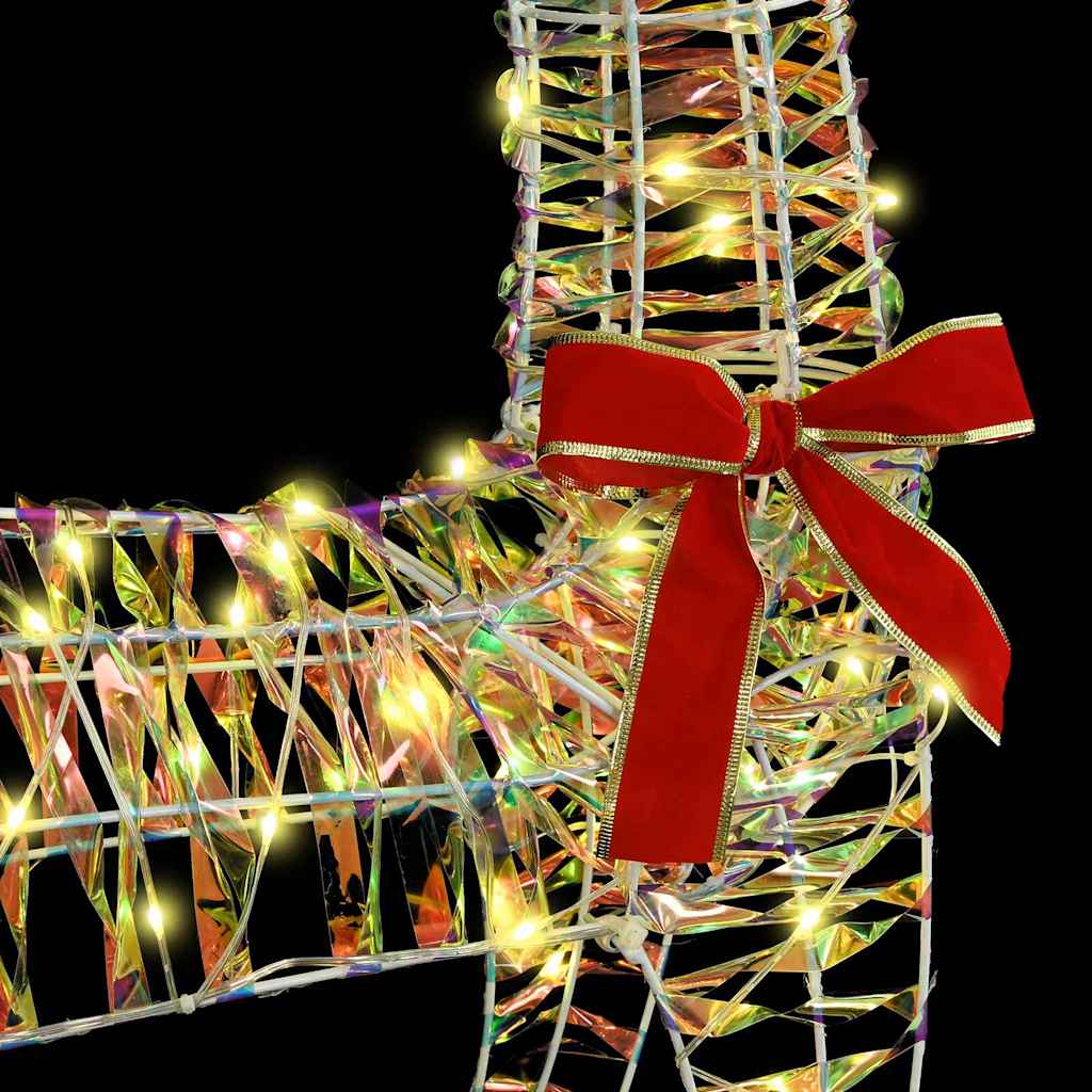 Reindeer Pull Sleigh Warm white 70 x 26 x 129 cm PET