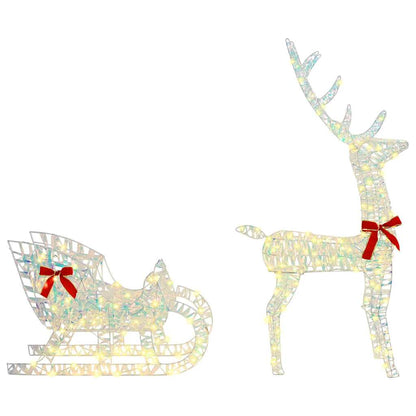 Reindeer Pull Sleigh Warm white 70 x 26 x 129 cm PET