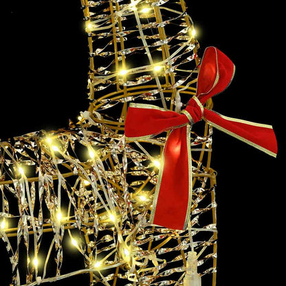 Reindeer Pull Sleigh 200 LEDs Warm white 70 x 26 x 129 cm PET