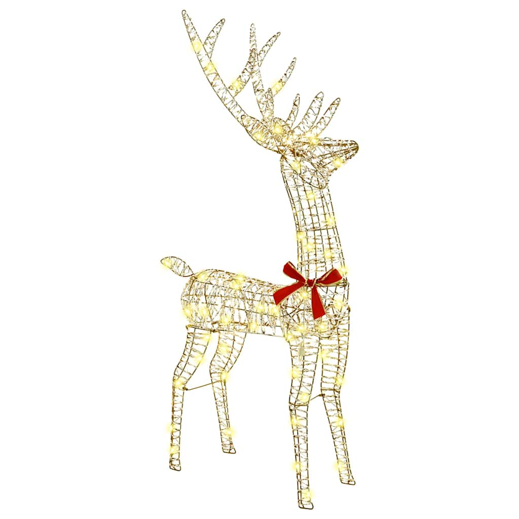 Reindeer Pull Sleigh 200 LEDs Warm white 70 x 26 x 129 cm PET