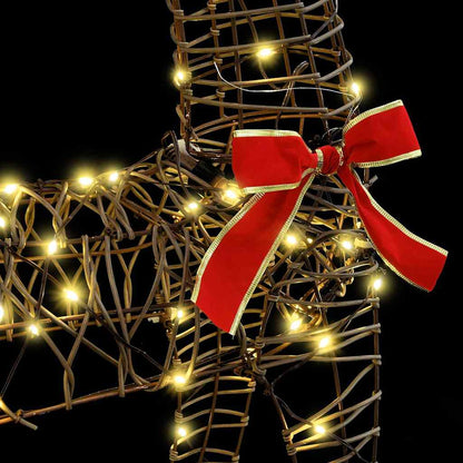 Reindeer Pull Sleigh LOVIISA 2 pcs 200 LEDs Warm White