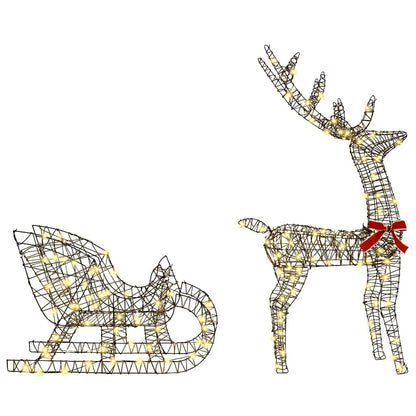 Reindeer Pull Sleigh LOVIISA 2 pcs 200 LEDs Warm White
