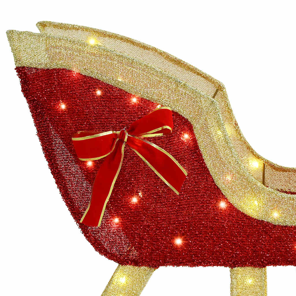Reindeer Pull Sleigh Warm white 151 x 28 x 128.5 cm Fabric