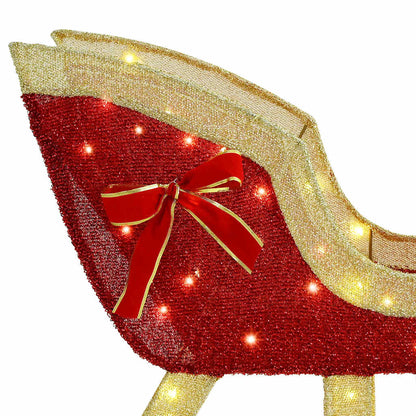 Reindeer Pull Sleigh Warm white 151 x 28 x 128.5 cm Fabric