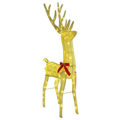 Reindeer Pull Sleigh Warm white 151 x 28 x 128.5 cm Fabric
