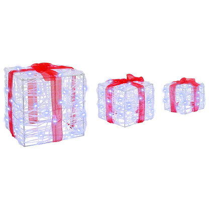 Gift Box with 60 LEDs 3 pcs Cold white 20 x 20 x 20 cm Acrylic