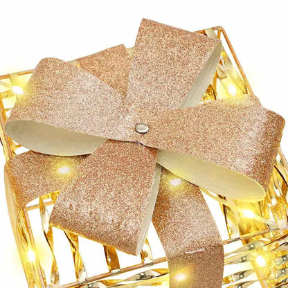 Gift Box with 60 LEDs 3 pcs Warm white 20 x 20 x 20 cm PET
