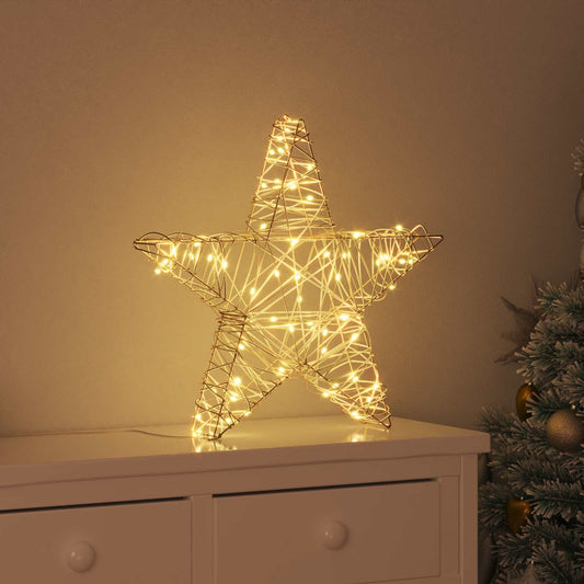 3D Star 50 LEDs Warm white 55 x 52.5 x 9 cm Rattan