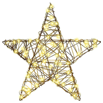 3D Star 50 LEDs Warm white 55 x 52.5 x 9 cm Rattan