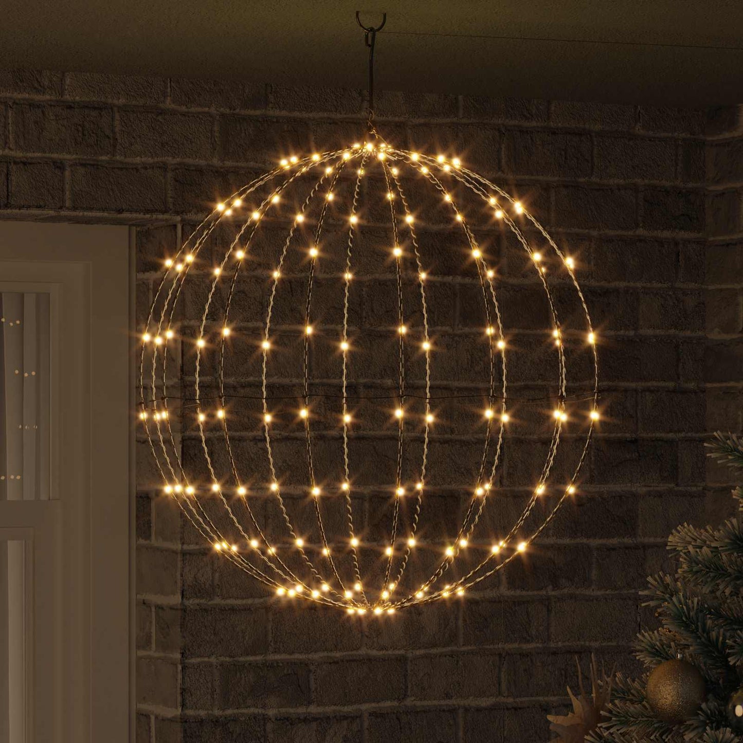 Ball with 192 LEDs Warm white 59.5 x 59.5 x 63 cm Metal