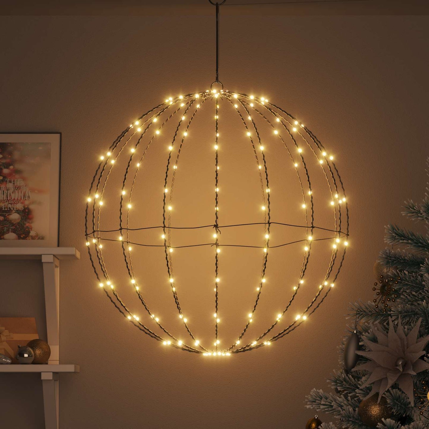 Ball with 192 LEDs Warm white 59.5 x 59.5 x 63 cm Metal