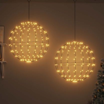 Ball with 384 LEDs 2 pcs Warm white 59.5 x 59.5 x 63 cm Metal