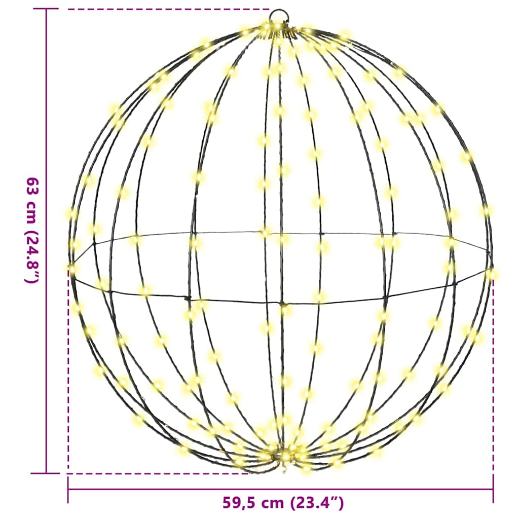 Ball with 384 LEDs 2 pcs Warm white 59.5 x 59.5 x 63 cm Metal
