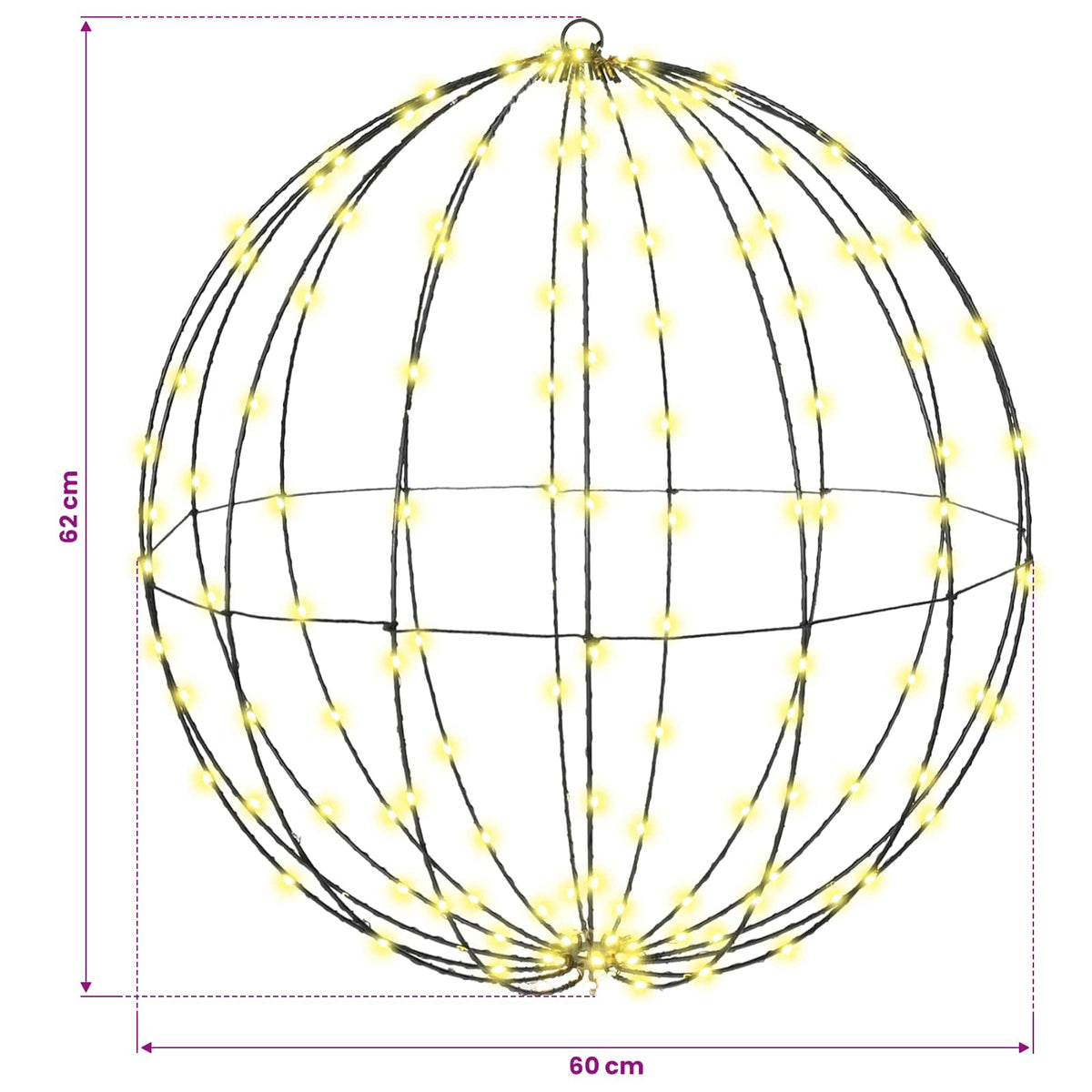 Ball 2 pcs Warm white 60 x 60 x 62 cm Metal 384 LEDs