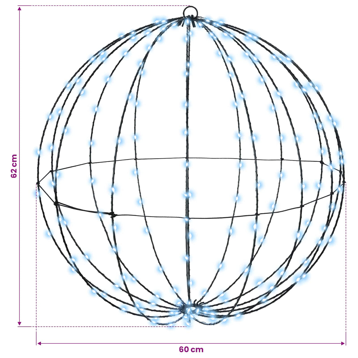 Ball 2 pcs Cold white 60 x 60 x 62 cm Metal 384 LEDs