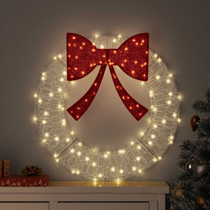 Wreath with 60 LEDs Warm white 76 x 76 x8.5 cm Acrylic