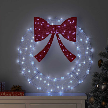 Wreath with 60 LEDs Cold white 76 x 76 x8.5 cm Acrylic