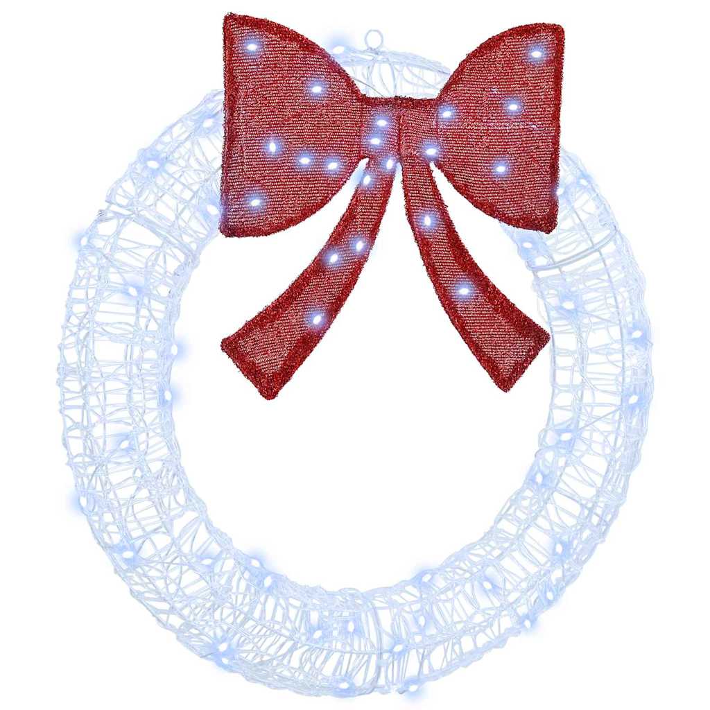 Wreath with 60 LEDs Cold white 76 x 76 x8.5 cm Acrylic