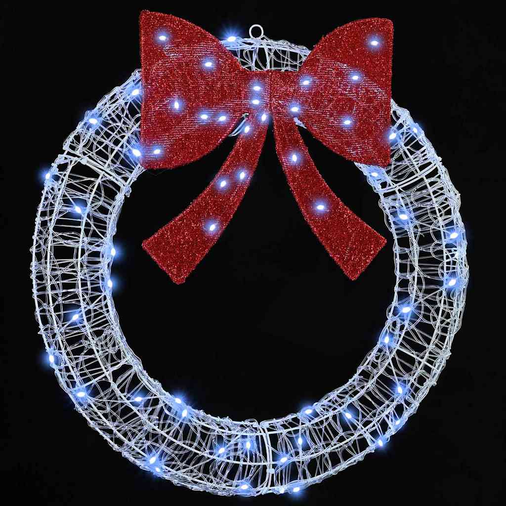 Wreath with 60 LEDs Cold white 76 x 76 x8.5 cm Acrylic