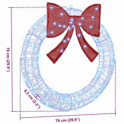 Wreath with 60 LEDs Blue 76 x 76 x8.5 cm Acrylic