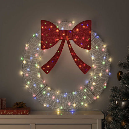 Wreath with 60 LEDs Multicolour 76 x 76 x8.5 cm Acrylic