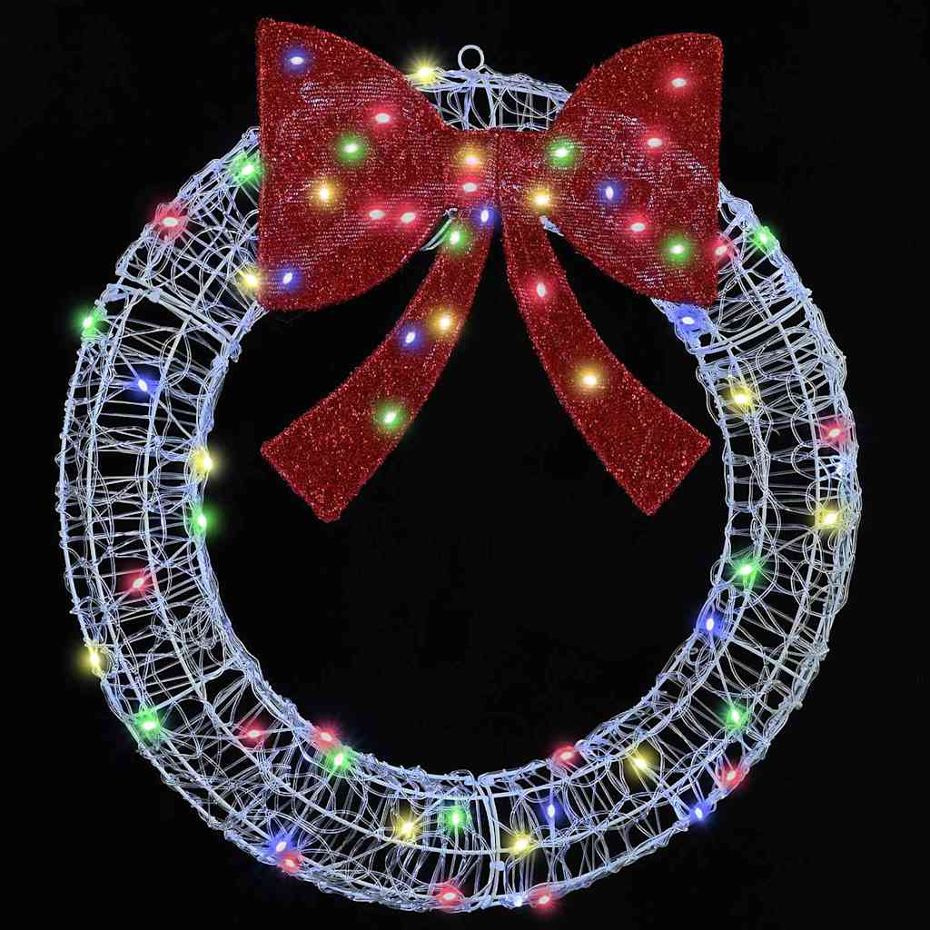 Wreath with 60 LEDs Multicolour 76 x 76 x8.5 cm Acrylic