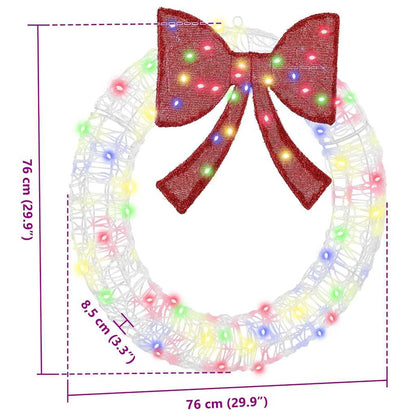Wreath with 60 LEDs Multicolour 76 x 76 x8.5 cm Acrylic