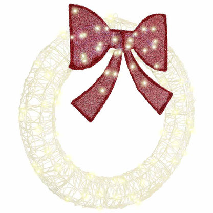 Wreath with 80 LEDs Warm white 92 x 92 x 9.5 cm Acrylic