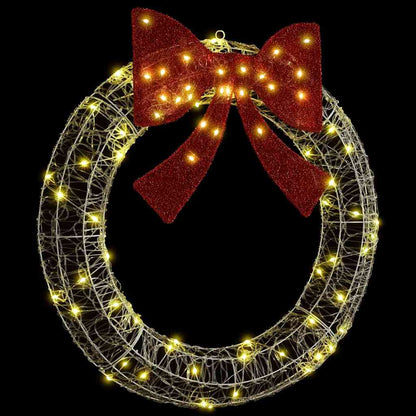 Wreath with 80 LEDs Warm white 92 x 92 x 9.5 cm Acrylic