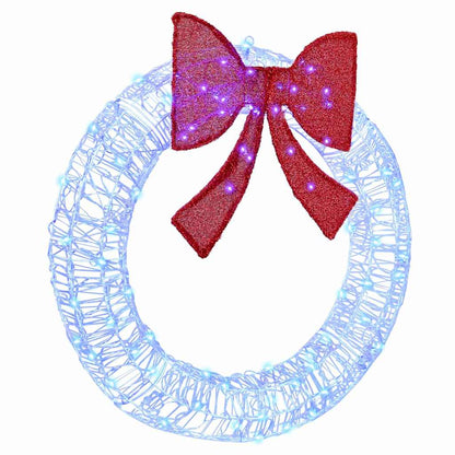 Wreath with 80 LEDs Blue 92 x 92 x 9.5 cm Acrylic