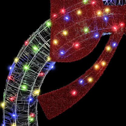 Wreath with 80 LEDs Multicolour 92 x 92 x 9.5 cm Acrylic