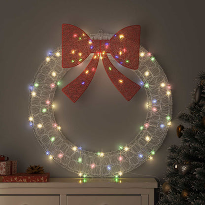 Wreath with 80 LEDs Multicolour 92 x 92 x 9.5 cm Acrylic