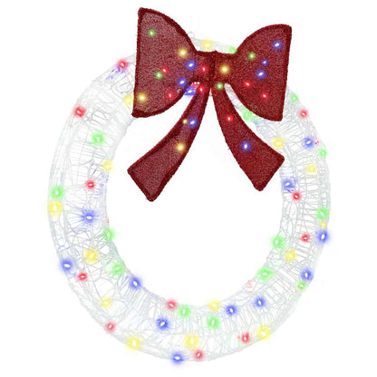 Wreath with 80 LEDs Multicolour 92 x 92 x 9.5 cm Acrylic