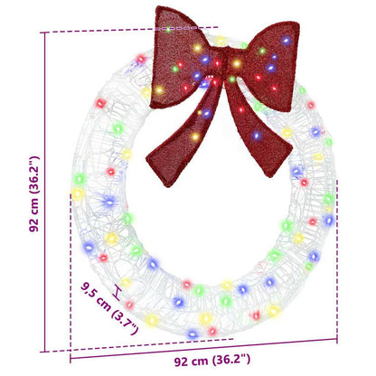 Wreath with 80 LEDs Multicolour 92 x 92 x 9.5 cm Acrylic