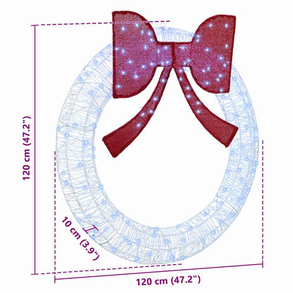 Wreath with 150 LEDs Cold white 120 cm Acrylic