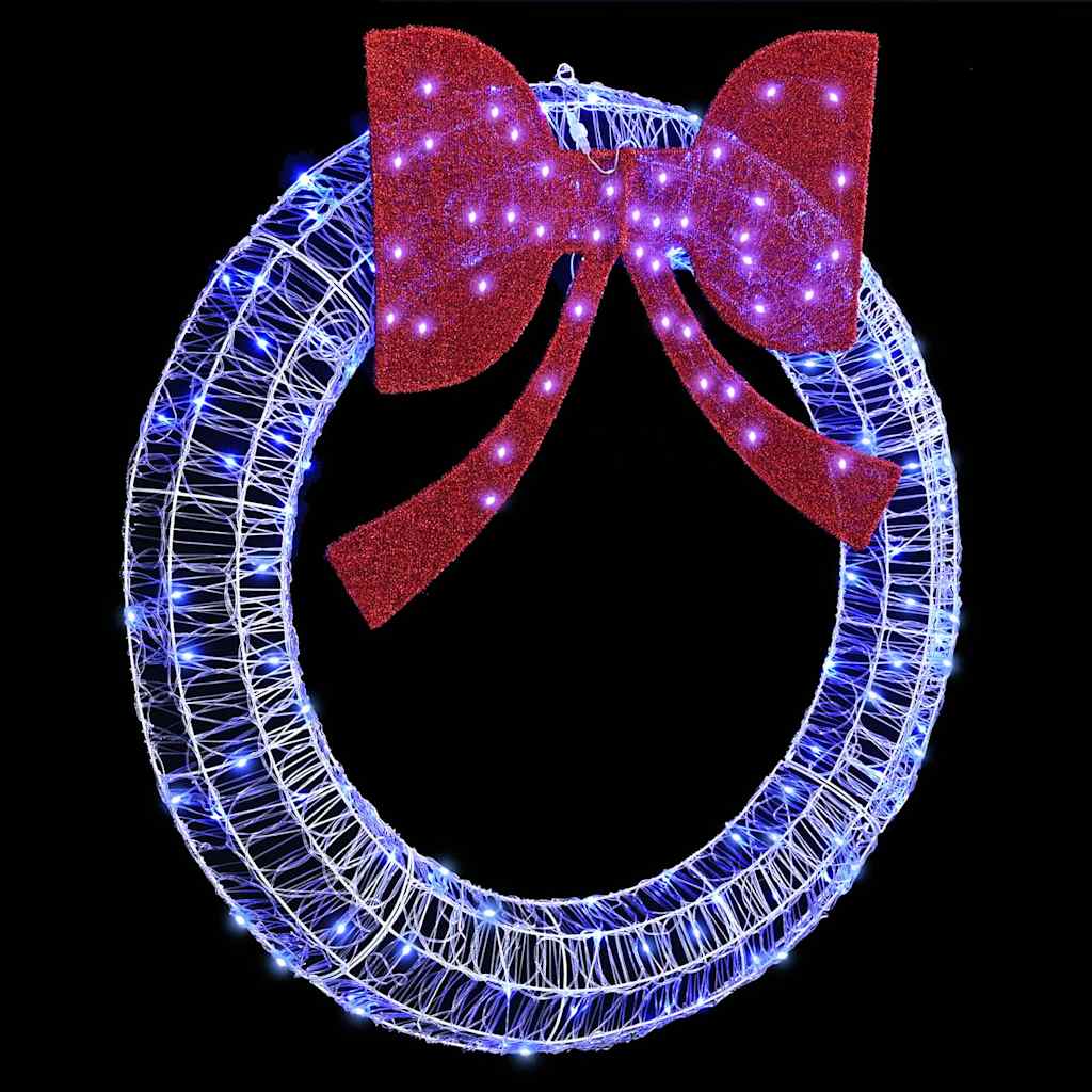 Wreath with 150 LEDs Blue 120 cm Acrylic