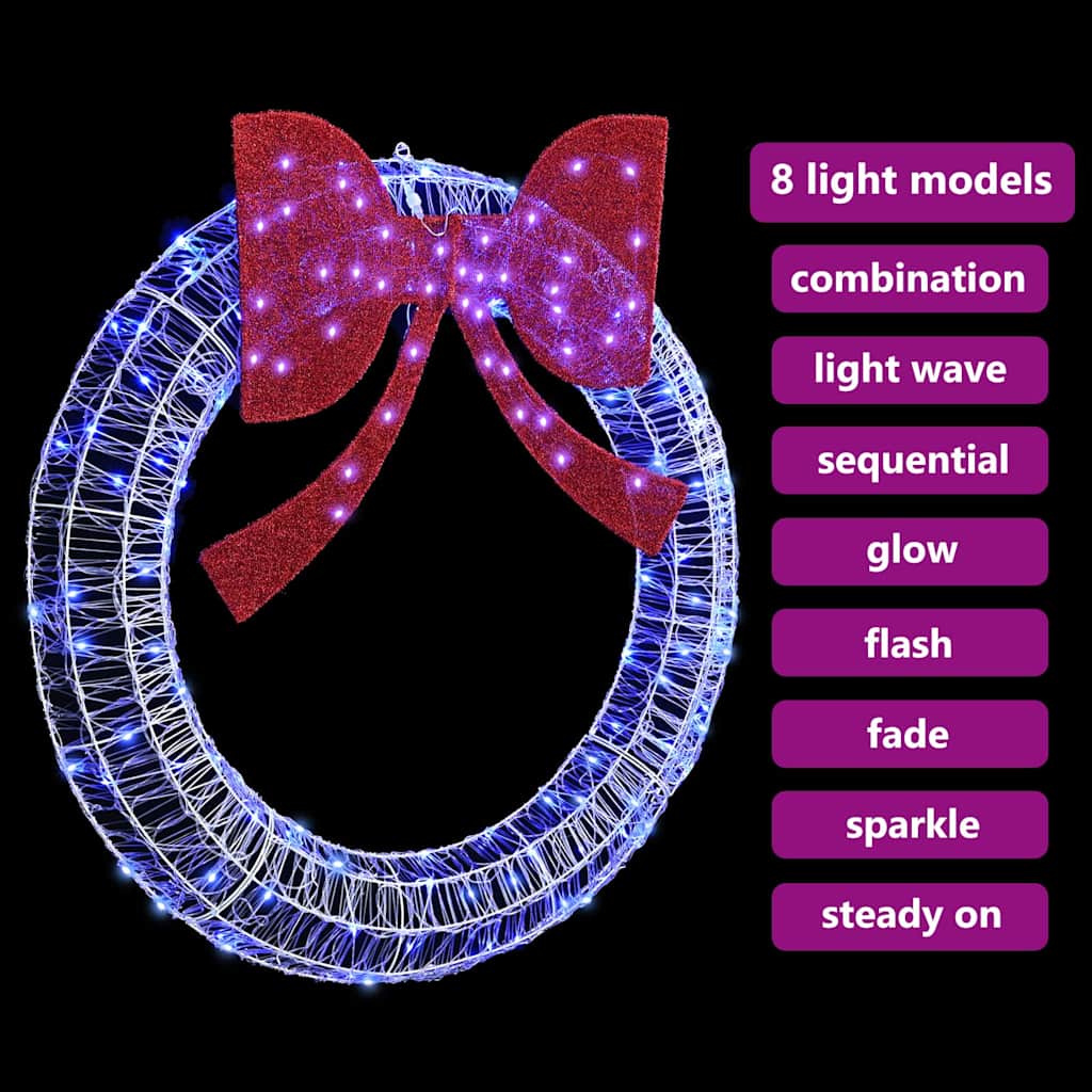 Wreath with 150 LEDs Blue 120 cm Acrylic