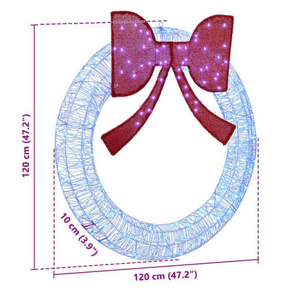 Wreath with 150 LEDs Blue 120 cm Acrylic