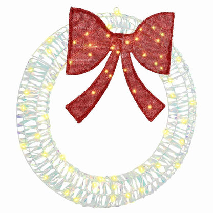 Wreath Warm white 75 x 75 x 8 cm PET 60 LEDs