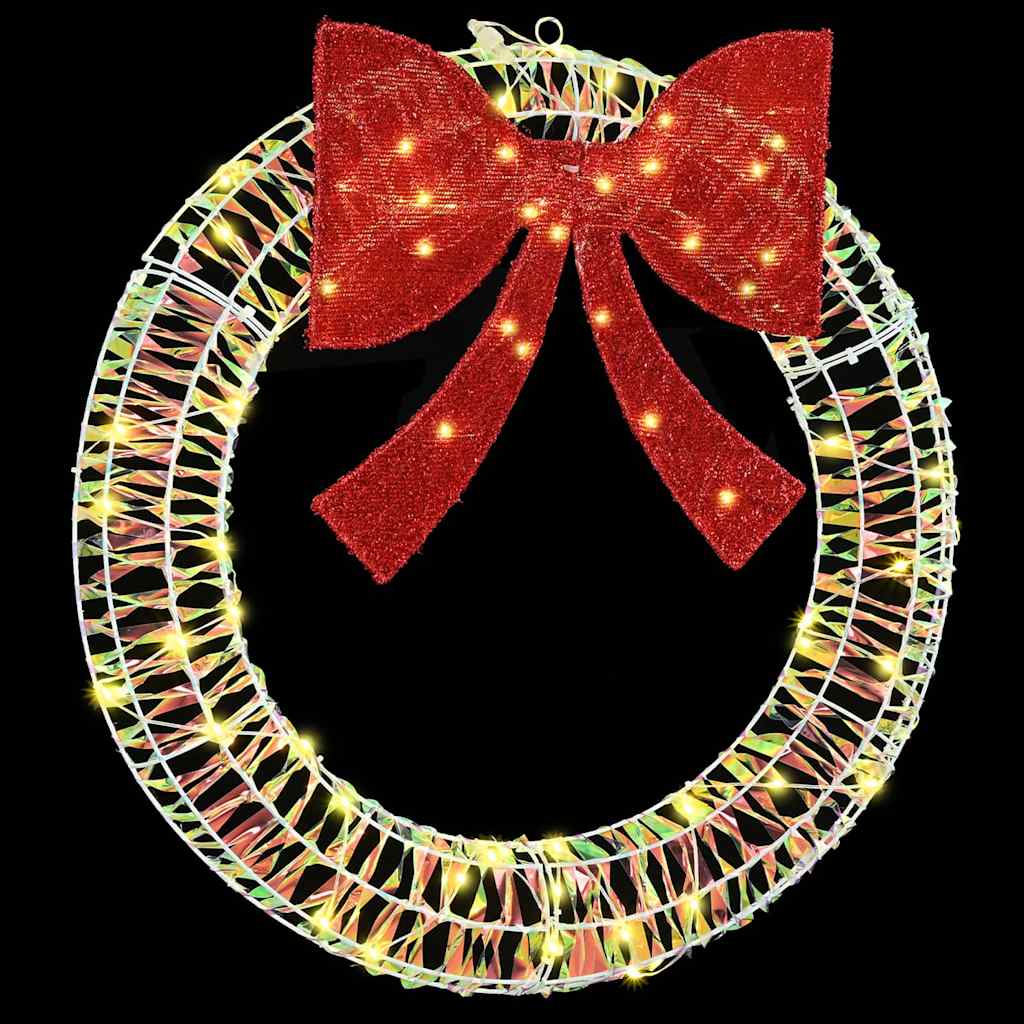 Wreath Warm white 75 x 75 x 8 cm PET 60 LEDs