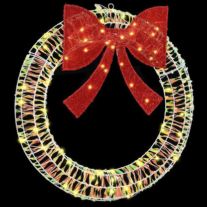 Wreath Warm white 75 x 75 x 8 cm PET 60 LEDs