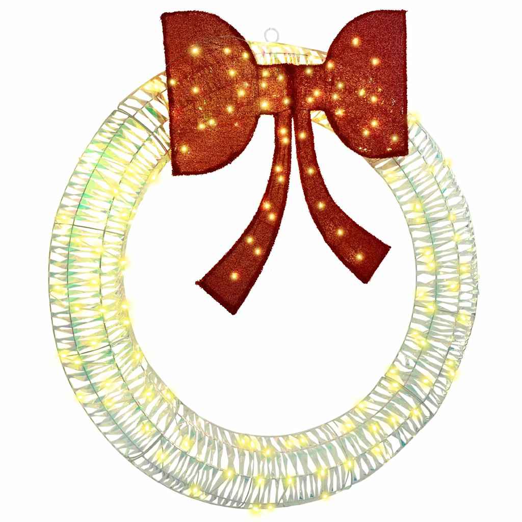 Wreath Warm white 120 x 120 x 10 cm PET 150 LEDs