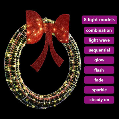 Wreath Warm white 120 x 120 x 10 cm PET 150 LEDs