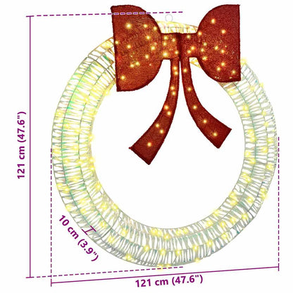 Wreath with 150 LEDs Warm white 121 x 121 x 10 cm PET