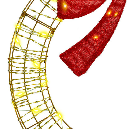 Wreath with 60 LEDs Warm white 76 x 76 x 8 cm PET